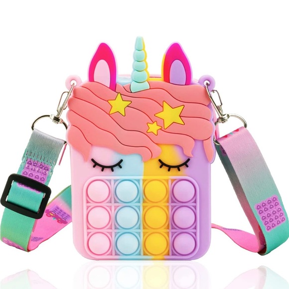 NWOT Rainbow Unicorn Pop It Mini Purse - Picture 2 of 15